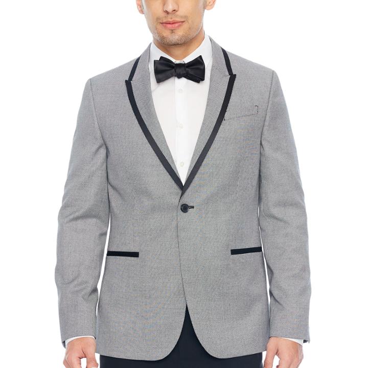 Jf J.ferrar Pattern Super Slim Fit Tuxedo Jacket - Slim