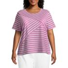 Alfred Dunner Los Cabos Stripe Tee- Plus