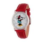 Disney Womens Red And Silver Tone Cardiff Alloy Minnie Mouse Strap Watch W002768