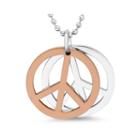 Mens Stainless Steel Peace Pendant Necklace