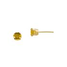 5mm Genuine Yellow Citrine 14k Yellow Gold Stud Earrings