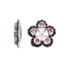 Lab-created Pink & Black Sapphire Sterling Silver Earring Jackets
