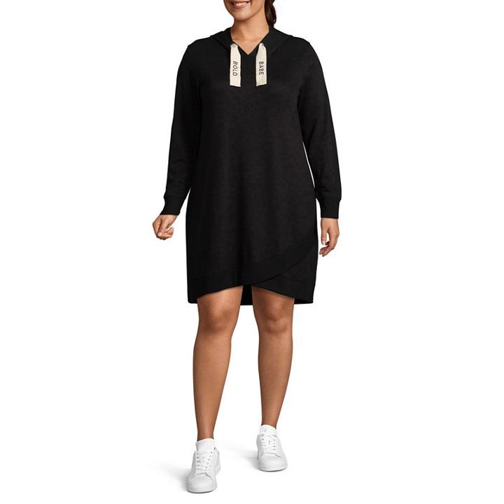 Xersion Graphic Drawstring Hooded Dress - Plus