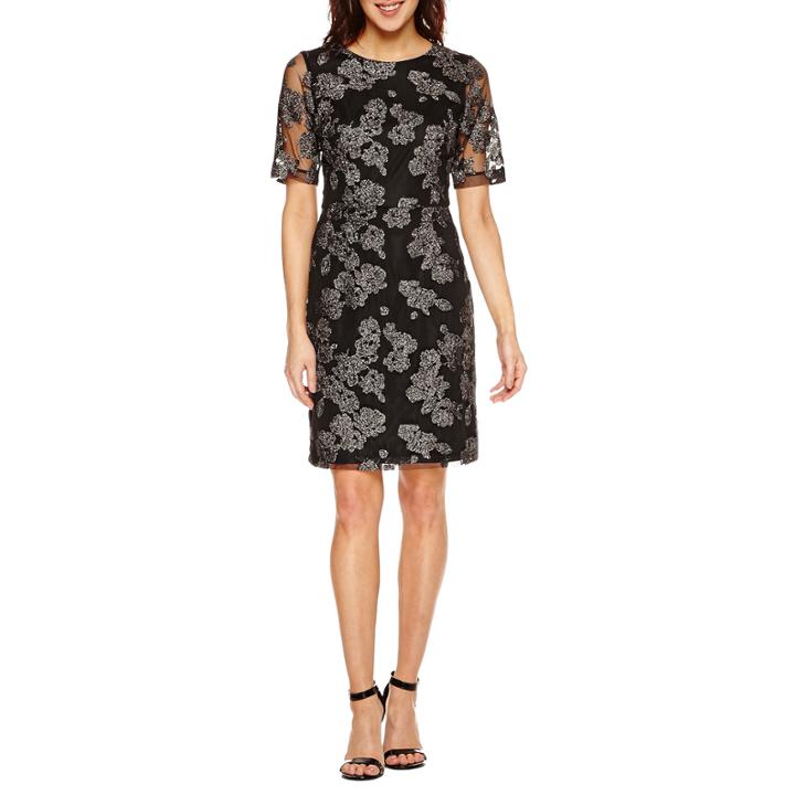 Scarlett 3/4 Sleeve Embellished Fit & Flare Dress