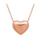 18k Rose Gold Over Silver Puffed Heart Pendant Necklace