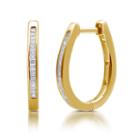 1/4 Ct. T.w. Diamond Gold Over Silver Hoop Earrings