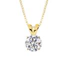 Lab-created Round White Sapphire 10k Yellow Gold Pendant Necklace