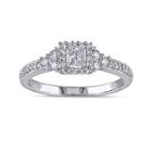 1/2 Ct. T.w. Princess-cut And Round Diamond 14k White Gold Ring