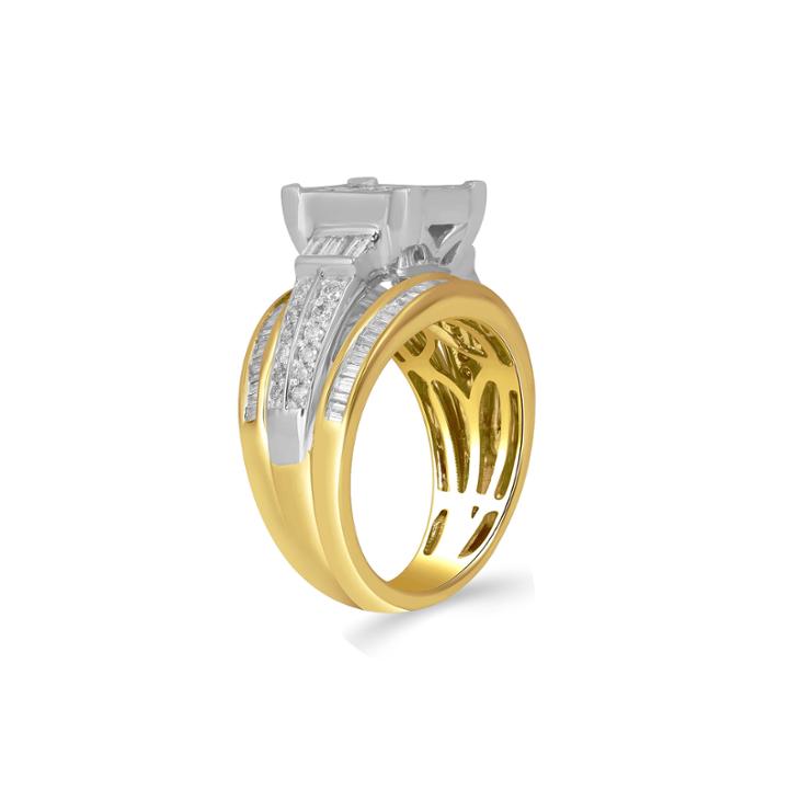 Womens 2 Ct. T.w. Genuine Baguette Diamond 10k Gold Engagement Ring