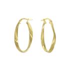 Made In Italy 14k Yellow Gold Twisted Oval Hoop Earrings