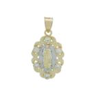 Rene Bargueiras 14k Two-tone Gold Cublic Zirconia Guadalupe Charm