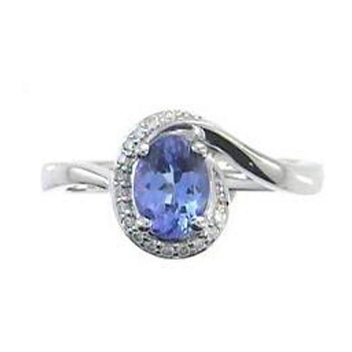 Womens 1/10 Ct. T.w. Genuine Tanzanite Blue Sterling Silver Cocktail Ring