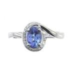 Womens 1/10 Ct. T.w. Genuine Tanzanite Blue Sterling Silver Cocktail Ring