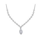 Diamonart Cubic Zirconia Sterling Silver Marquise Necklace