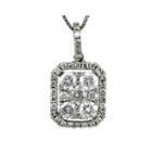 Limited Quantities 7/8 Ct. T.w. Diamond 14k White Gold Square Pendant Necklace
