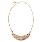 Monet Brown Crystal Gold-tone Collar Necklace