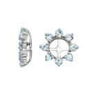 Genuine Aquamarine Sterling Silver Earring Jackets