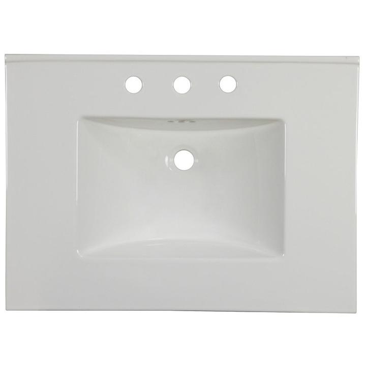 30.75-in. W 22.25-in. D Ceramic Top In White Colorfor 3h8-in. Faucet