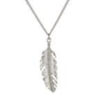 Mixit&trade; Silver-tone Feather Pendant Necklace