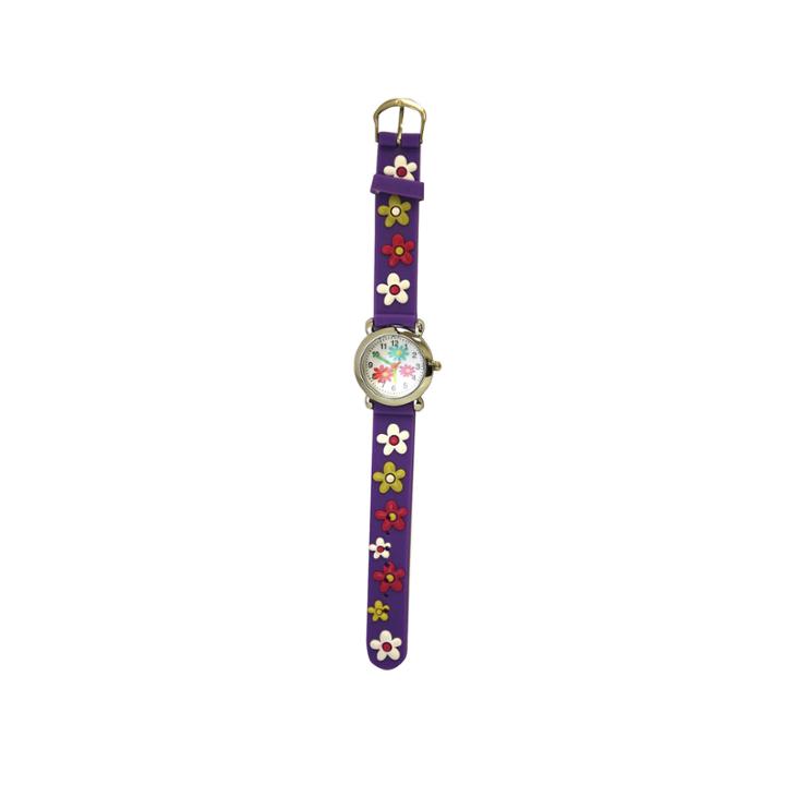 Olivia Pratt Flower Unisex Purple Strap Watch-17189