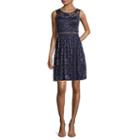By & By Sleeveless Allover Lace Illusion Fit-and-flare Dress - Juniors