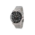 Personalized Mens Silver Tone Black Dial Diver Bracelet Watch