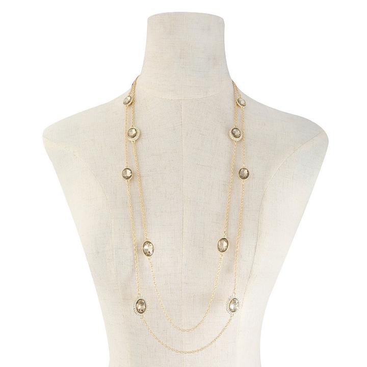Monet Jewelry Womens Brown Pear Strand Necklace