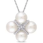 Womens 1/7 Ct. T.w. White Pearl Gold Pendant Necklace