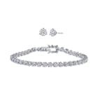 Diamonart 10 Ct. T.w. Cubic Zirconia Earring And Bracelet Set