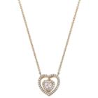 Gold Reflection Womens Heart Pendant Necklace