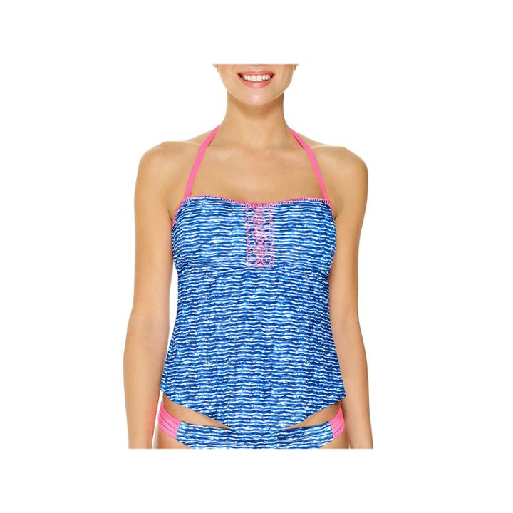 Arizona Geo Linear Tankini Swimsuit Top-juniors