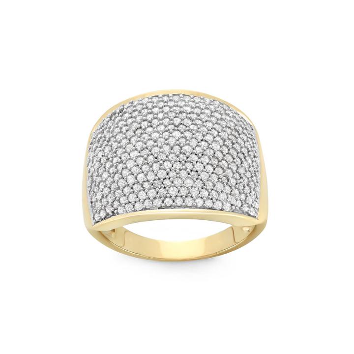 Womens 1 1/2 Ct. T.w. Genuine White Diamond 10k Gold Cocktail Ring