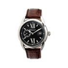 Heritor Automatic Burnell Mens Leather Date-silver Tone/black/brown Watch
