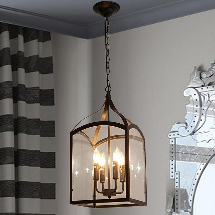 Suntin 4-light Black Chandelier Edison Bulbs Included