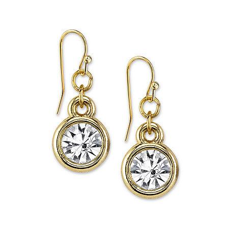 1928 Jewelry Crystal Drop Gold-tone Earrings