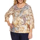 Alfred Dunner Crew Neck Blouse