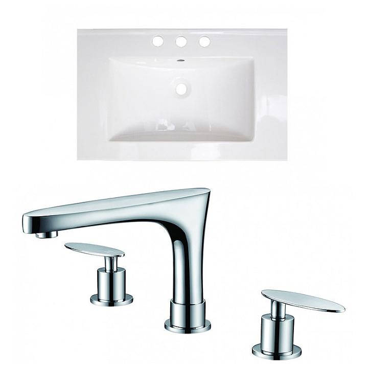 25-in. W 3h8-in. Ceramic Top Set In White Color -cupc Faucet Incl.