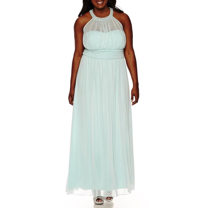 Speechless Sleeveless Pearl-trim Maxi Dress - Juniors Plus