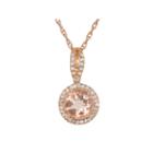 Womens Pink Quartz 14k Gold Over Silver Pendant Necklace