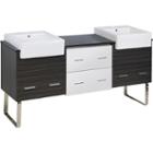 68.75-in. W 18-in. D Modern Plywood-melamine Vanity Base Set Only In White-dawn Grey