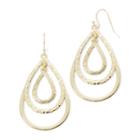 Liz Claiborne Gold-tone Layered Teardrop Drop Earrings