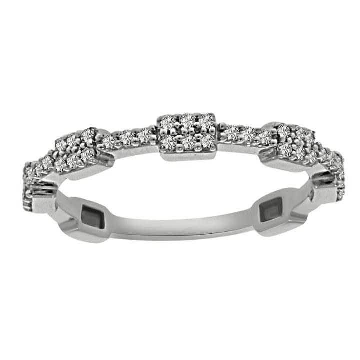Womens 1/5 Ct. T.w. Genuine White Diamond Platinum Band