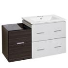37.75-in. W Wall Mount White-dawn Grey Vanity Setfor 3h4-in. Drilling
