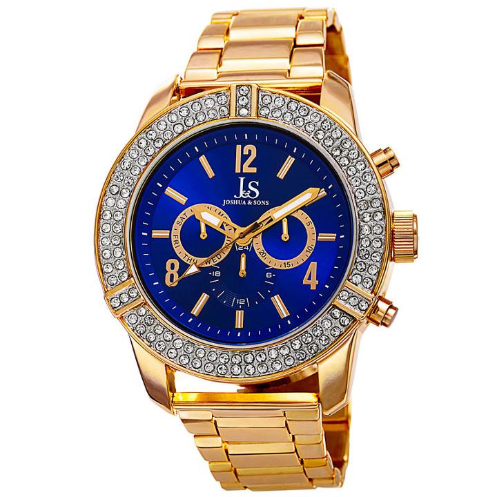 Joshua & Sons Mens Gold Tone Strap Watch-j-81bu