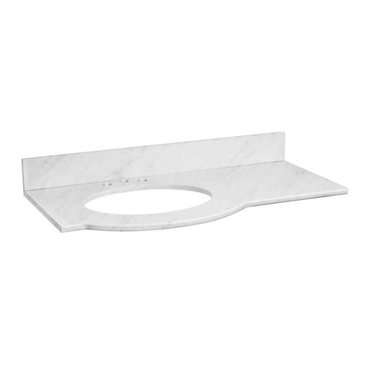 American Imaginations Tiffany Rectangle Countertop4-in. O.c. Left Faucet Marble Top