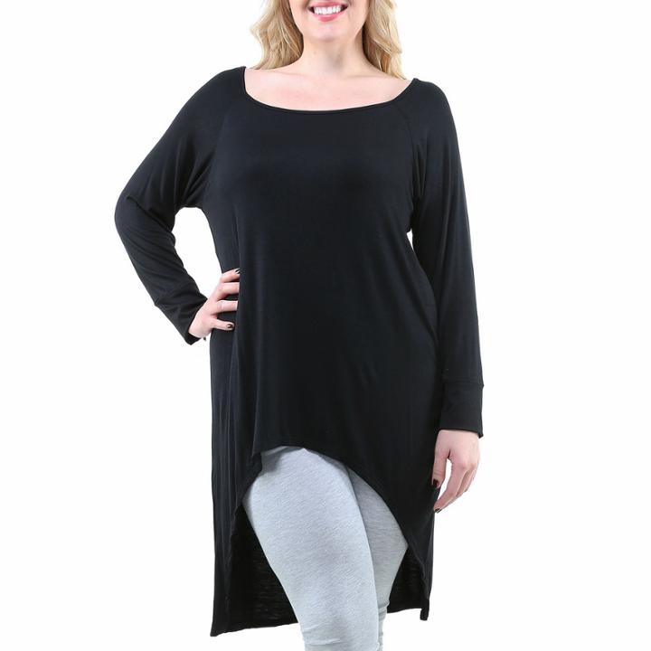 24/7 Comfort Apparel High-low Extra Long Tunic Top Plus