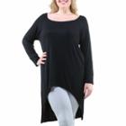 24/7 Comfort Apparel High-low Extra Long Tunic Top Plus