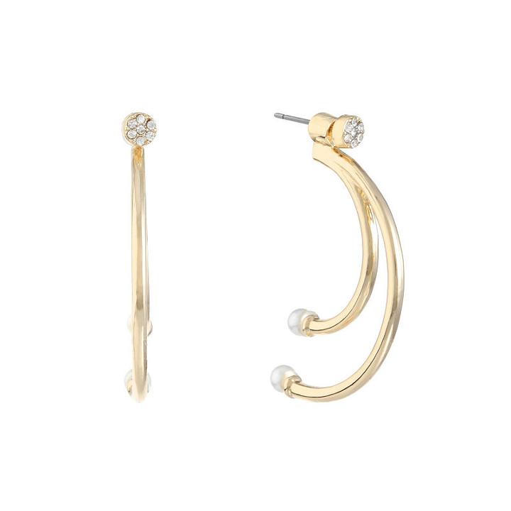 Monet Jewelry White Simulated Pearls Earring Jackets