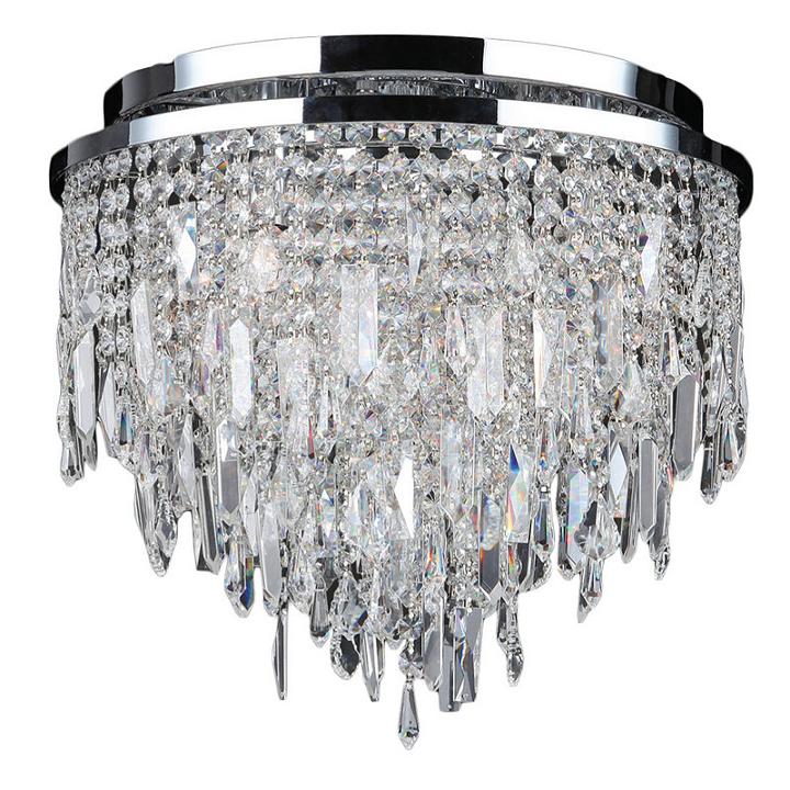 Tempest Collection 5 Light Chrome Finish Crystal Flush Mount Ceiling Light