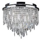 Tempest Collection 5 Light Chrome Finish Crystal Flush Mount Ceiling Light